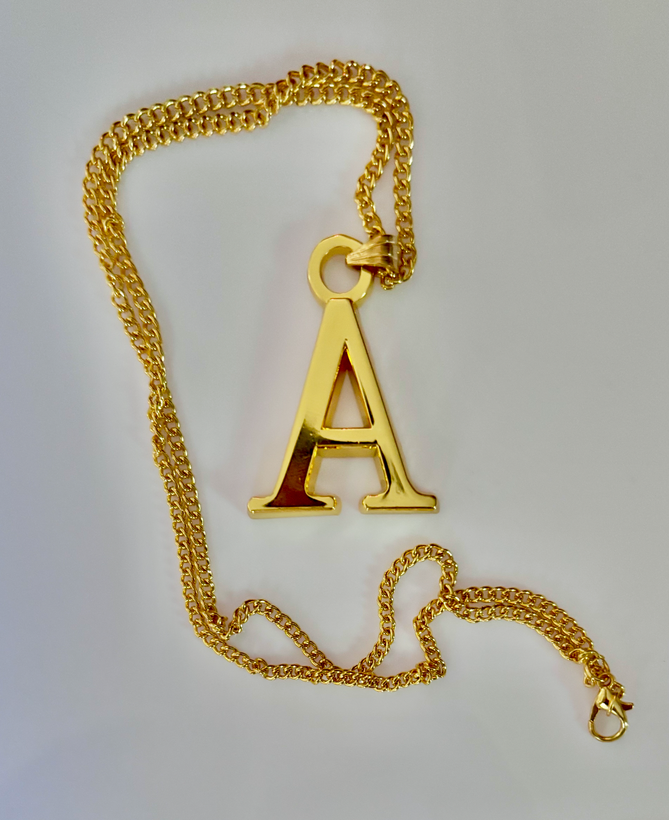 Gold plated A with chain