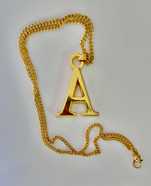 Gold plated A with chain