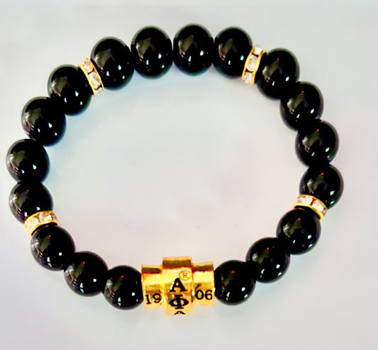 AΦA and 1906 Black Stretch Beaded Bracelet